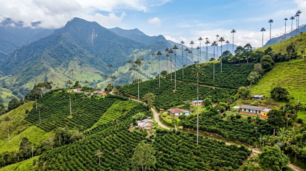 Colombia — wax palm trees in the Cocora Valley, Eje Cafetero coffee region
