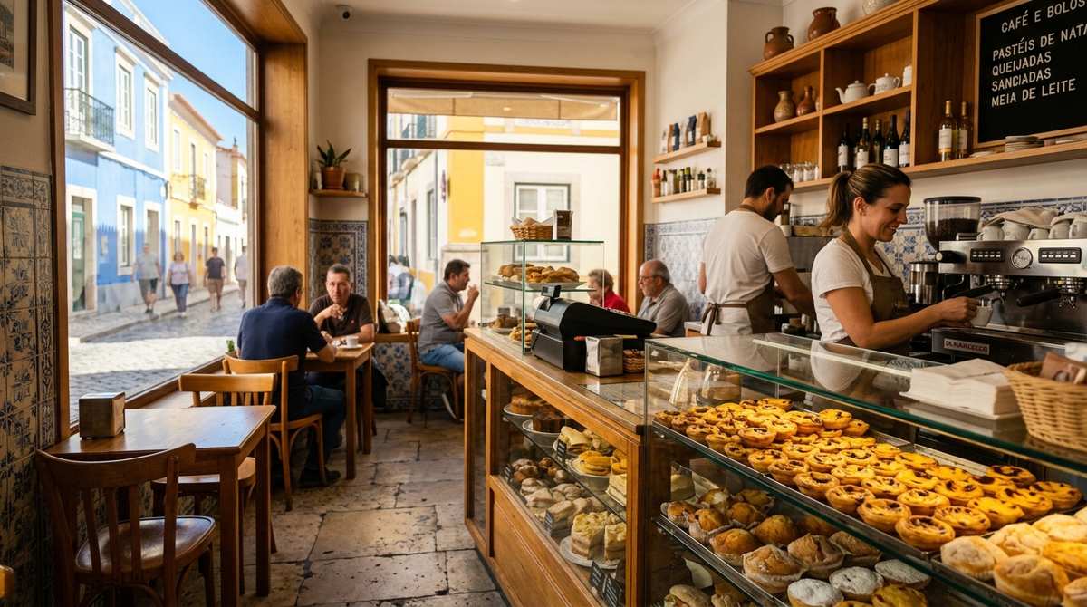 Living in Portugal — a neighbourhood pastelaria, part of everyday life